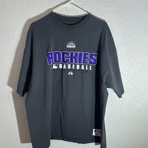 Majestic Rockies Baseball Shirt - Black and Purple - Picture 7 of 10